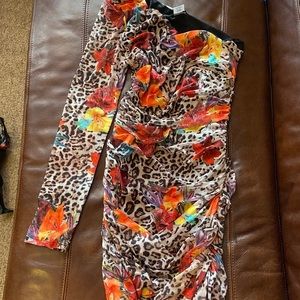 Parodox One Shoulder Leopard Mini Dress